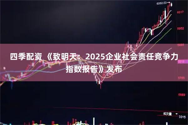 四季配资 《致明天：2025企业社会责任竞争力指数报告》发布